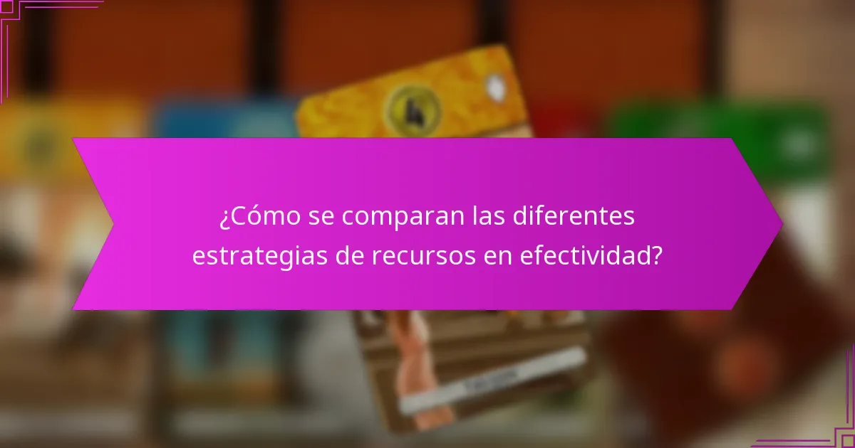 ¿Cómo se comparan las diferentes estrategias de recursos en efectividad?