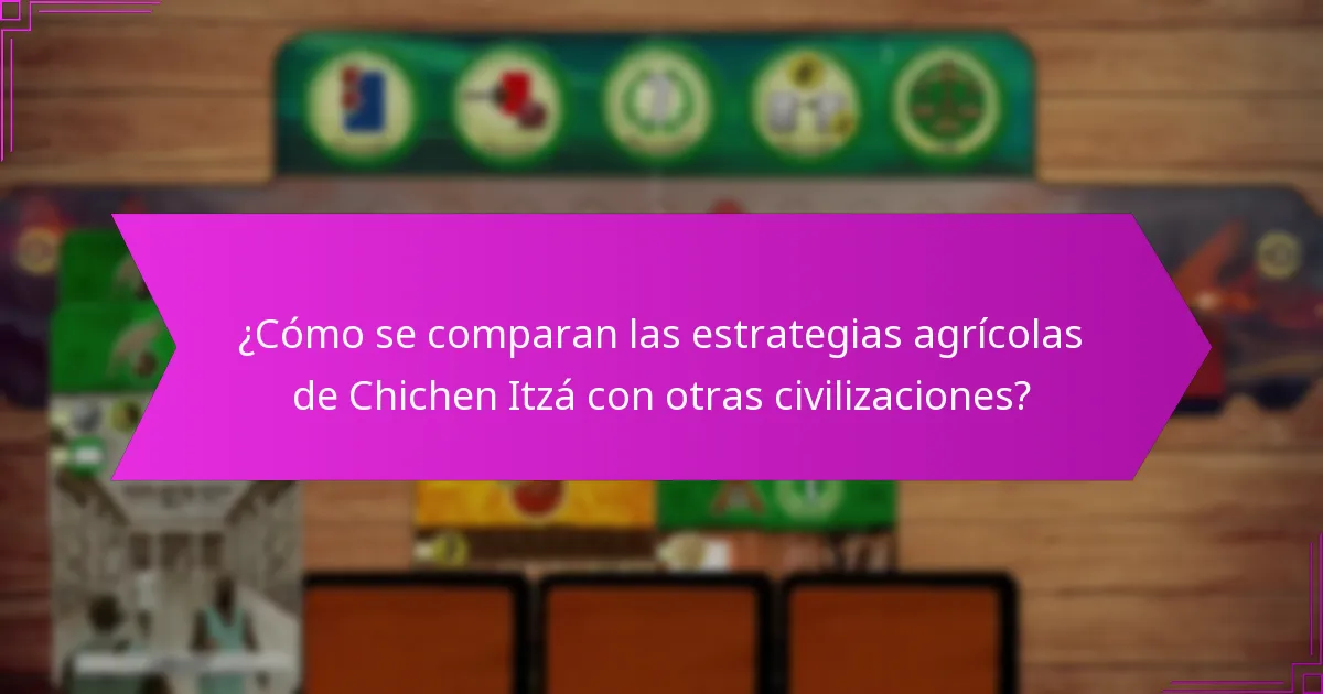 ¿Cómo se comparan las estrategias agrícolas de Chichen Itzá con otras civilizaciones?