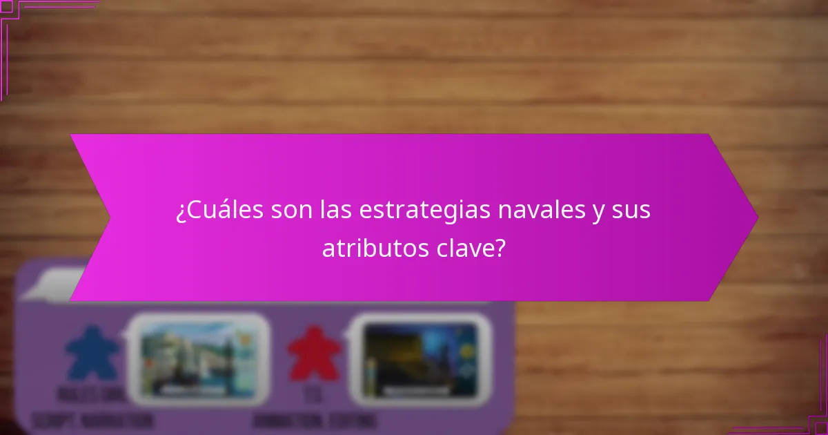 ¿Cuáles son las estrategias navales y sus atributos clave?