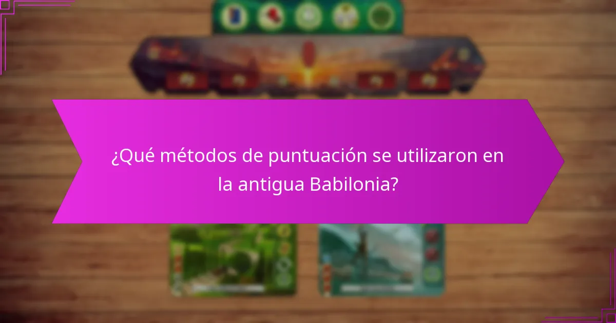 ¿Qué métodos de puntuación se utilizaron en la antigua Babilonia?