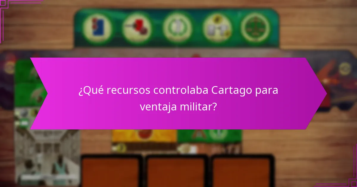¿Qué recursos controlaba Cartago para ventaja militar?